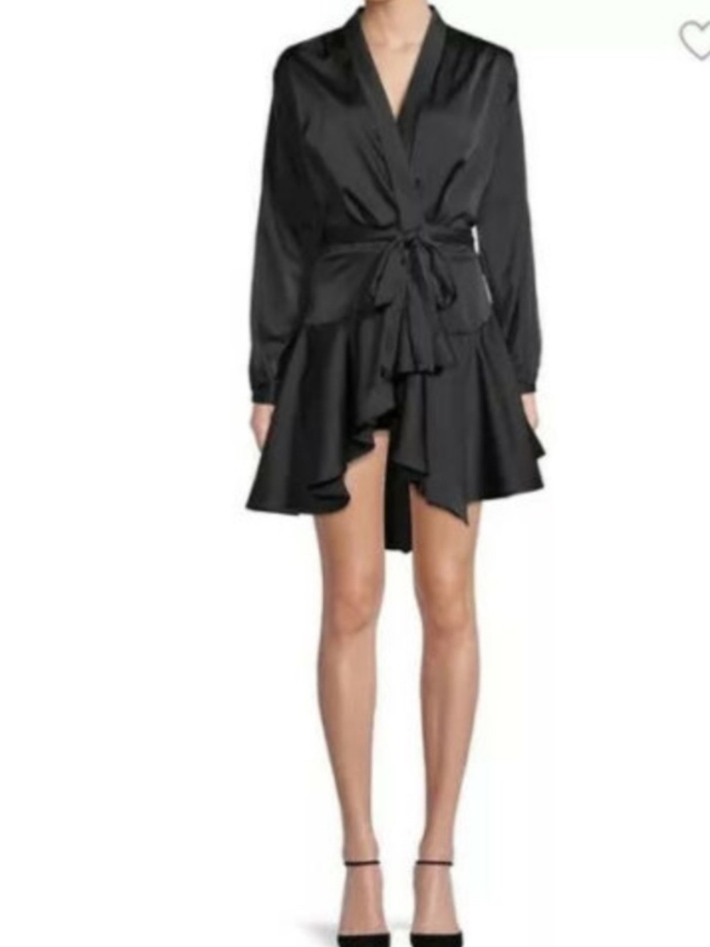 Few Moda Asymmetrical Kimono Wrap Dress Black Size XS